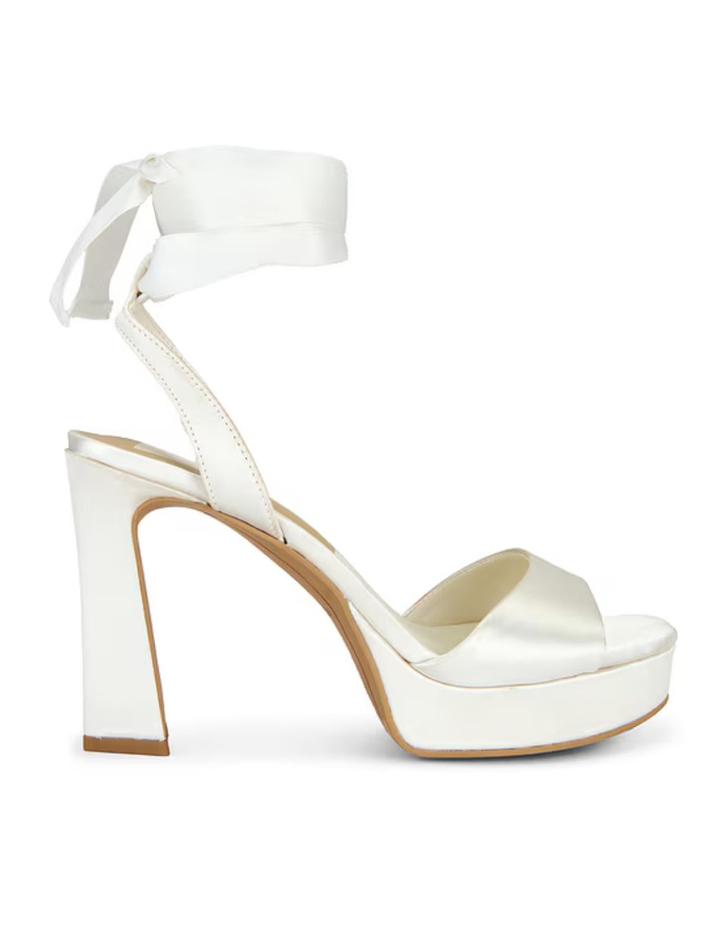 Dolce Vita Jaemy Platforms Heels True White Satin platform shoes Revolve 7.5